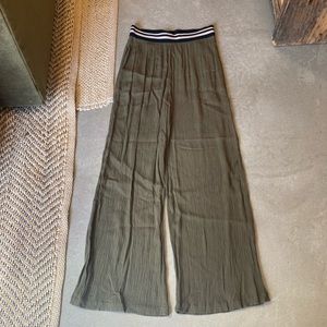 Anthro flowy olive pants